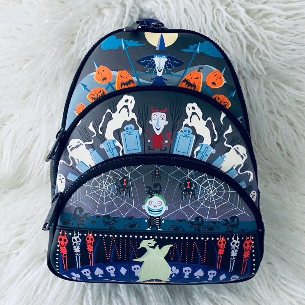 Loungefly Disney Nightmare Before Christmas Glow Triple Pocket Mini Backpack